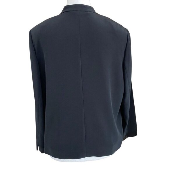 RIANI BLACK FLOWY OPEN BLAZER WITH POINTED COLLAR - 12 - Picture 3 of 11